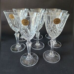 Vintage French crystal wine glasses Set of 8